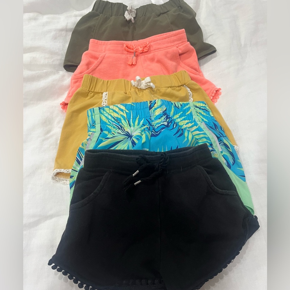 Garanimals Kids Shorts Set - Black, Coral, Yellow, Blue Print, Olive
